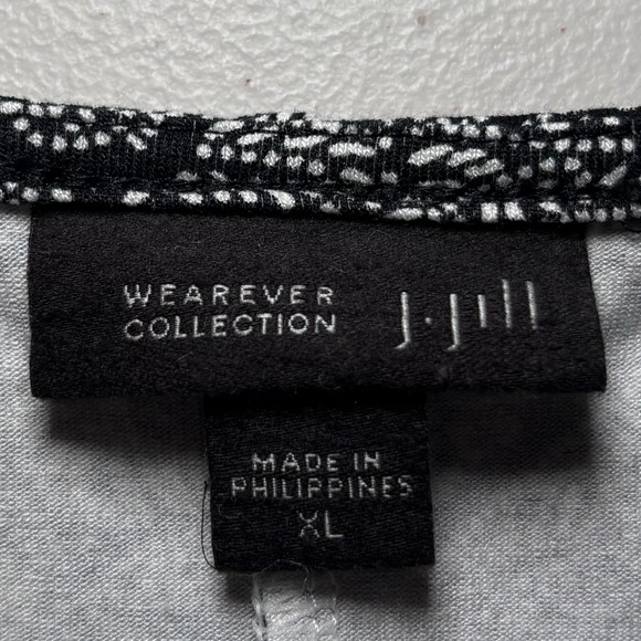 J.Jill Wearever Collection Black Floral Sheath Dress XL Beach Vacation Light - Picture 4 of 10